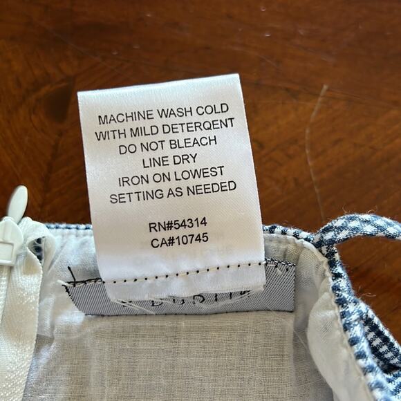 B.Darlin Blue & White Check Cotton Dress with Spaghetti Straps Sundress Country - Picture 7 of 10